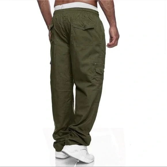 Mens Cargo Pants Relaxed Fit Drawstring Joggers Sweatpants *NEW* - Picture 2 of 6